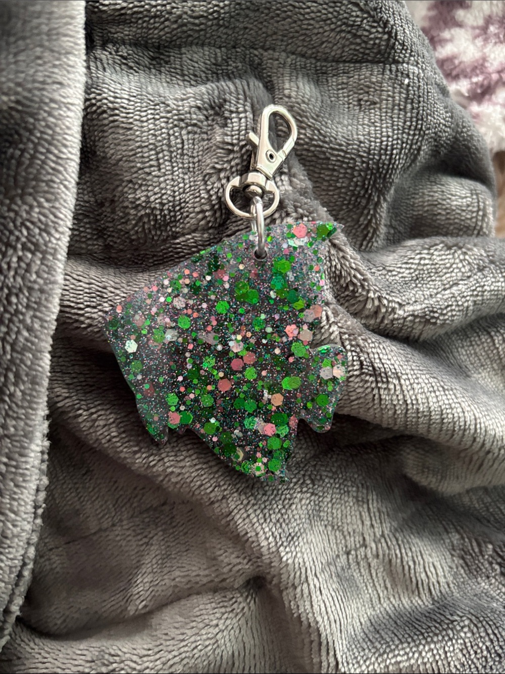 Glitter Fish Keychain (handmade)